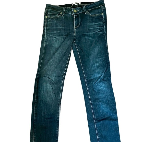 Paige Skyline Skinny Jeans Low Rise Cropped 26 Dark Denim Stretch - Picture 1 of 6